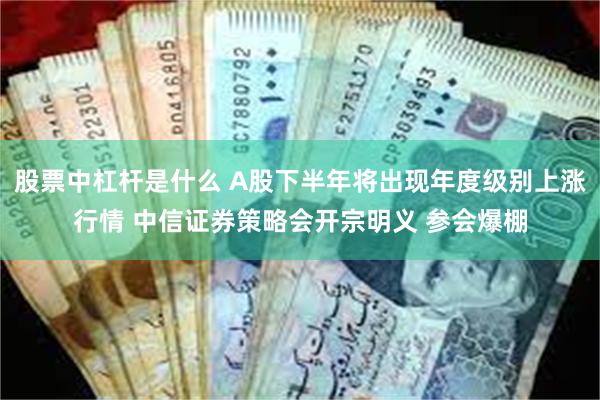 股票中杠杆是什么 A股下半年将出现年度级别上涨行情 中信证券策略会开宗明义 参会爆棚